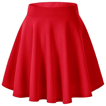 Women's Basic Versatile Stretchy Flared Casual Mini Skater Skirt Dark Blue XXL