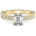 thumbnail image 3 of 1 Carat IGI Certified Emerald Shape Lab Grown Diamond Engagement Ring | 14K Yellow Gold |Cheryl Side Stone Diamond Ring | FG-VS1-VS2 Quality Friendly Diamonds, 3 of 5