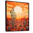 thumbnail image 2 of Designart "Dusk Cactus Silhouettes I" Cactus Floater Framed Canvas Wall Art, 2 of 5