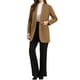 thumbnail image 2 of Abrigo de invierno para mujer con cuello de pico, de manga larga, con un botón, abrigo de longitud media, exterior XS color caqui, 2 of 6