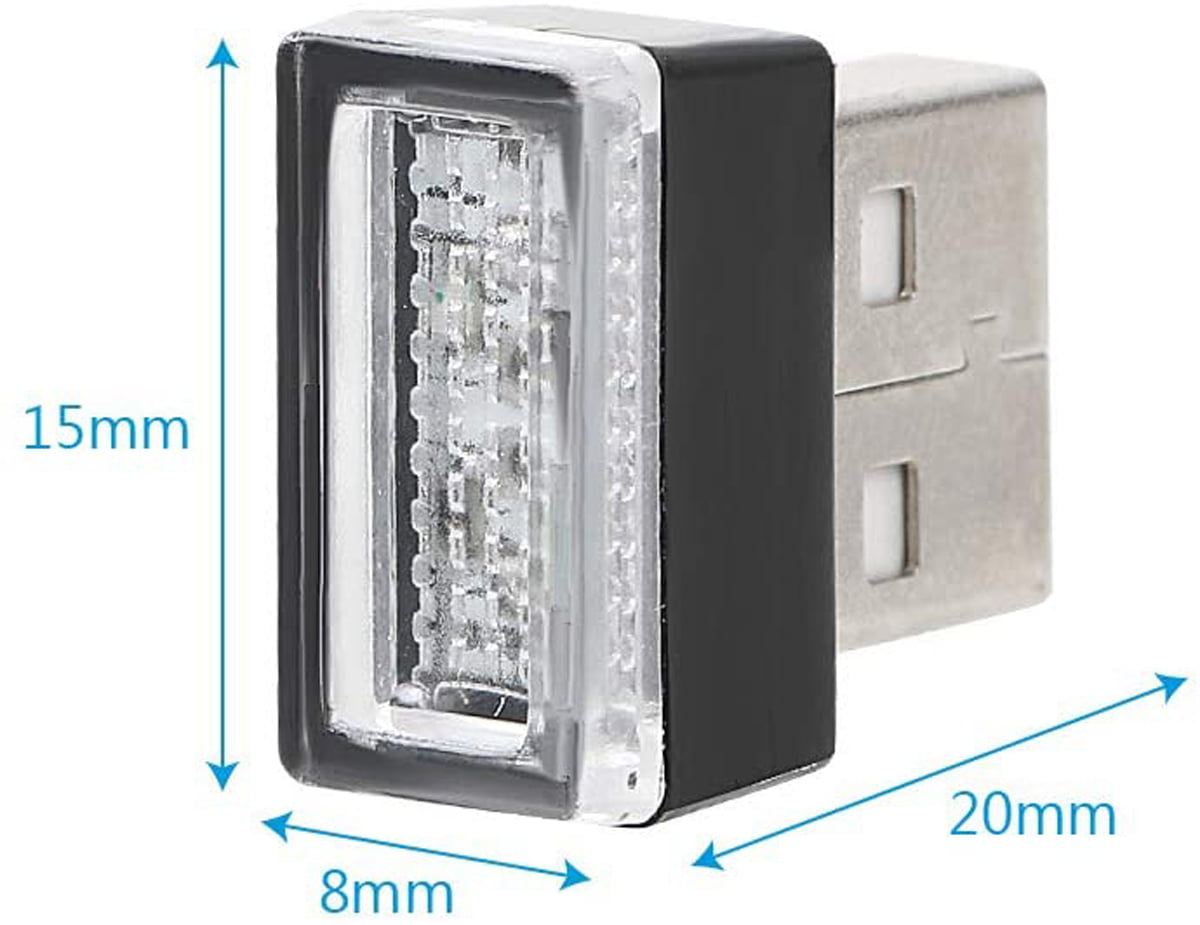 TOTMOX Mini USB Car LED Ambient Lights,2Pcs Interior Atmosphere