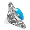 thumbnail image 5 of Nature's Treasure Oval Blue Turquoise Inlay Sterling Silver Ring-7, 5 of 5