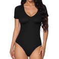 thumbnail image 1 of ORUYROP Combinaison à Manches Courtes et Manches Courtes Deep V Neck pour Vêtements pour Femmes, 1 of 5