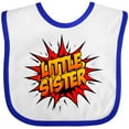 thumbnail image 3 of Inktastic Little Sister Super Hero Girls Baby Bib, 3 of 4