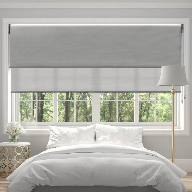 Persiana Enrollable Dúo Poliéster 140X200 Cm Gris