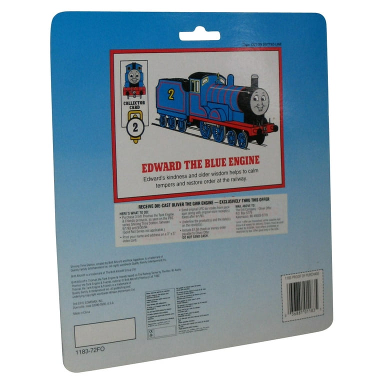 Thomas Friends Shining Time Station 1992 Ertl Edward The Blue Engine Toy Train Tank Engine