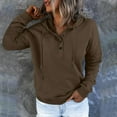 thumbnail image 4 of QASIEATN Fall Fashion Women Hoodies Long Casual Sweatshirts Pocket Hooded Pullover Sleeve Button Drawstring Hoodies V Neck Women's Hoodies & Sweatshirts, 4 of 4