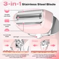 thumbnail image 3 of PRITECH Electric Razor for Women, Cordless Electric Shavers, Wet & Dry Waterproof Lady Razors for Legs, Arms, Underarms, Bikini (Pink), 3 of 8