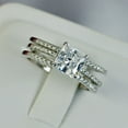 thumbnail image 4 of 2.5ct Princess Cut Bridal Wedding Engagement Ring Diamond Simulated 925 Sterling Silver Anniversary Ring SKU:00147, 4 of 5