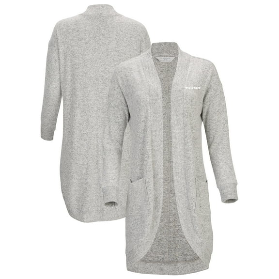 Women's Gray Kansas State Wildcats Oversized Cuddle Tri-Blend Cardigan