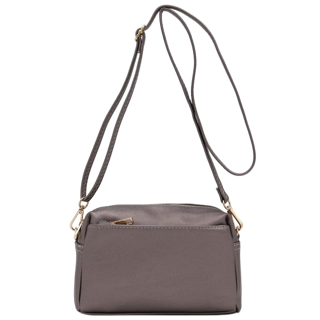 FashionPuzzle Bolso bandolera pequeño con triple cremallera