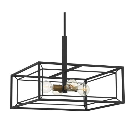 Designers Fountain Within 4 Light Matte Black Pendant, D237M-22P-MB
