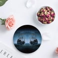 thumbnail image 4 of FMSHPON Mysterious Ship in The Sea Set of 6 Round Coaster for Drinks, Absorbent Ceramic Stone Coasters Cup Mat with Cork Base for Home Kitchen Room Coffee Table Bar Decor, 4 of 6