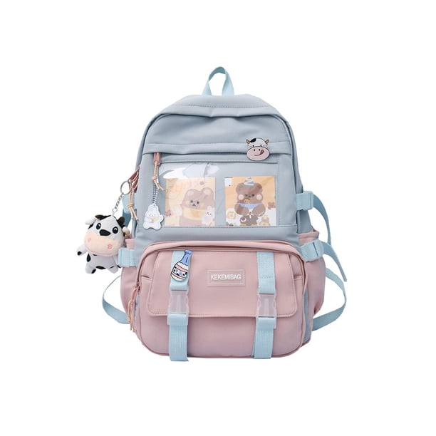 Mochila para Mujer Kuymtek Preppy Lona Gran Capacidad Estudiante
