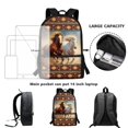 thumbnail image 6 of Uourmeti All Match 17 Inch Backpack for Travel Camping, Simple Stylish Smooth Zipper Durable Fabric School Bag, Horse Design, 6 of 6