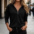 thumbnail image 5 of Jsaierl Women's Lightweight Sweatshirts Casual 1/4 Zip V Neck Sweatshirt Pullover Holiday Comfort Long Sleeve Tops Fall Clothes S-2XL, 5 of 7