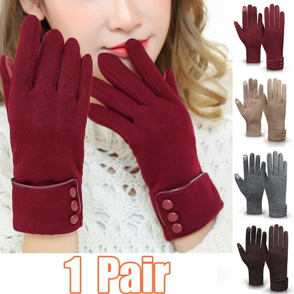 Cheers.US Women Gloves Winter Touch Screen Texting Phone Windproof Gloves for Women Fleece Lined Thick Warm Full Finger Outdoor Cycling Gloves