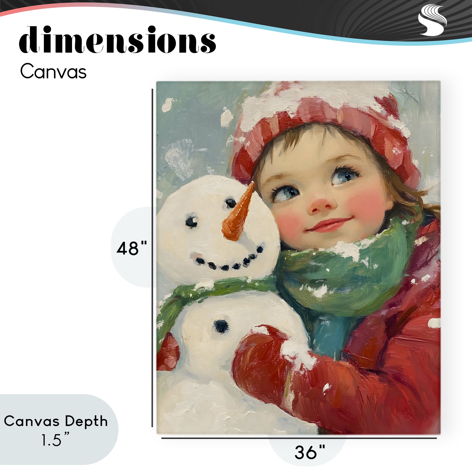 Stupell Industries Christmas Girl & Snowman Embrace Canvas Wall Art, design by The Prints Vibe