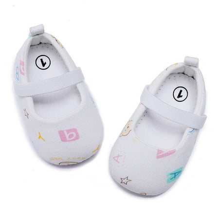 

kpoplk Toddler Girl Sandals Boys Girls Single Shoes Cartoon Printed First Walkers Shoes Toddler Toddler Sandals Girl(White)