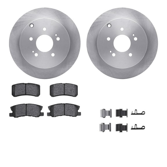Dynamic Friction Company Rear Brake Rotors with 5000 Advanced Brake Pads includes Hardware 6512-72299
