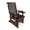 Deep Brown - 1 Piece, variant on Fortune Candy 1 Person Wood Patio Glider with Cup Holders and Deep Contoured Seat, Heavy Duty 600 lbs