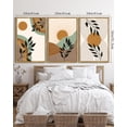 thumbnail image 3 of SHENIFY large 24x36in3pcs Natural Framed Sage Plant Botanical Wall Printing Boho Wall Art Minimalist Bohemain Abstract Canvas Prints with Leaf & Sun Lines, 3 of 6