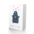 thumbnail image 2 of Happy Valentines Penguin Cute Sweet Romance Love Greetings Card Plus Envelope Blank inside, 2 of 3