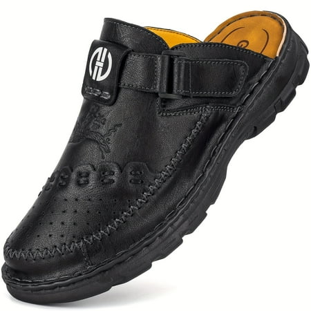 

All-Season Men s Fashion Clogs - Comfy Slip-On Durable & Non-Slip Breathable Cowhide Casual Sandals