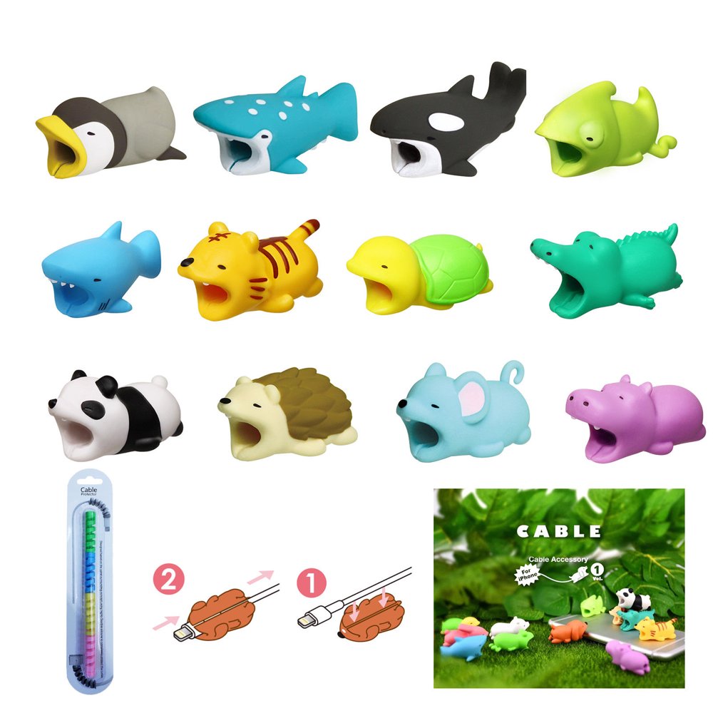 Cable Bites Various Animal Shapes Prevents Breakage Protects iPhone