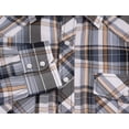 thumbnail image 3 of Men’s Western Pearl Snap Button Down Casual Long Sleeve Plaid Cowboy Shirt (#2 Yellow/Grey, M), 3 of 3