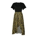 thumbnail image 4 of Robes pour Femmes 2024 Été Surdimensionnée pour Manches Courtes Col en V Boho Imprimé Floral Ceinture Taille Haute Basse à Volants Robe Maxi Cocktail 50 % de Réduction!, 4 of 7