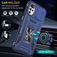 thumbnail image 4 of For Motorola Moto G22 2022 6.5", Hybrid Rugged PC Shell 360°Rotating Holder/Kickstand Camera Slide Car Mount Anti-fall Airbags Military-Grade Shockproof Anti-fingerprint Case,Navyblue, 4 of 7