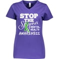 thumbnail image 3 of Inktastic Mental Health Awareness Stop The Stigma Women's V-Neck T-Shirt, 3 of 5