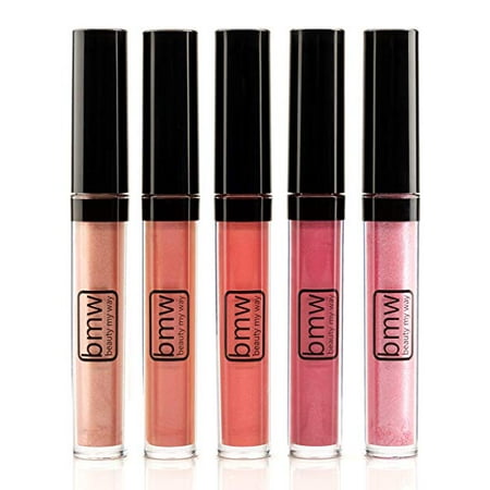 5 PCS LIP GLOSS SET PROFESSIONAL HIGH SHINE SHIMMERING MUST HAVE (Best Lip Gloss That's Not Sticky)