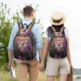 thumbnail image 4 of Disketp Dog in Lavender Flowers Mochila de Lona Estampada, Mochila Escolar de Viaje Ligera para Estudiantes y Portátil-Small, 4 of 5