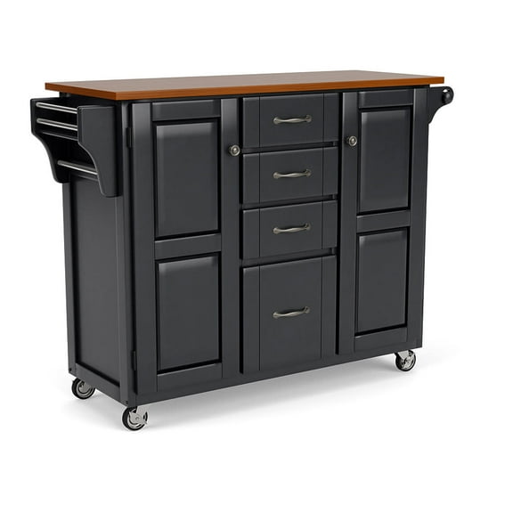 Create-a-Cart Black Kitchen Cart