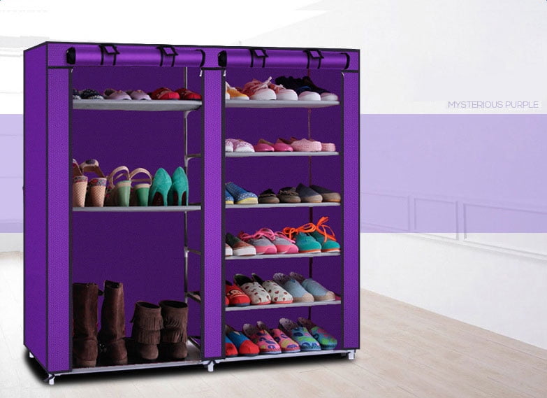 Private Jungle Double Rows 9 Lattices Combination Style Shoe Cabinet Rack Space Saving Tier Shelf Organizers Free Standing Racks Durable Stable Organizer Storage,Purple Private Jungle Double Rows 9 Lattices Combination Style Shoe Cabinet Rack Space Saving Tier Shelf Organizers Free Standing Racks Durable Stable Organizer Storage,Purple