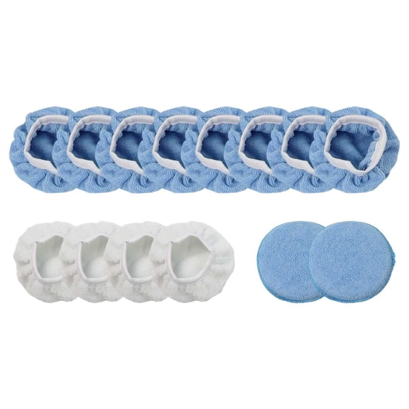5-6 Inch 14 Piece Car Polishing Pad Cover Set Microfiber Polishing Covers