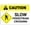 Warning Sign 1, variant on Caution Slow Moving Vehicles Aluminum Sign 12 x 8 Inches - UV Protected, Waterproof, Weatherproof, Fade Resistant, 4 Pre-Drilled Holes, Road Use