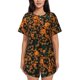 thumbnail image 1 of Fotbe Daisies Conjunto de Pijama Estampado para Mujer, 2 Piezas, Ropa de Dormir con Camiseta de Manga Corta y Shorts Suaves-Medium, 1 of 6