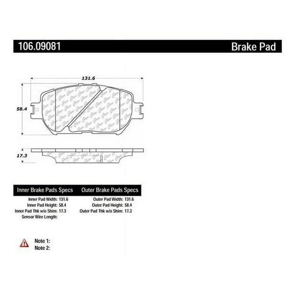 Centric 106.09081 Disc Brake Pad Fits select: 2009-2015 LEXUS IS, 2006 LEXUS GS
