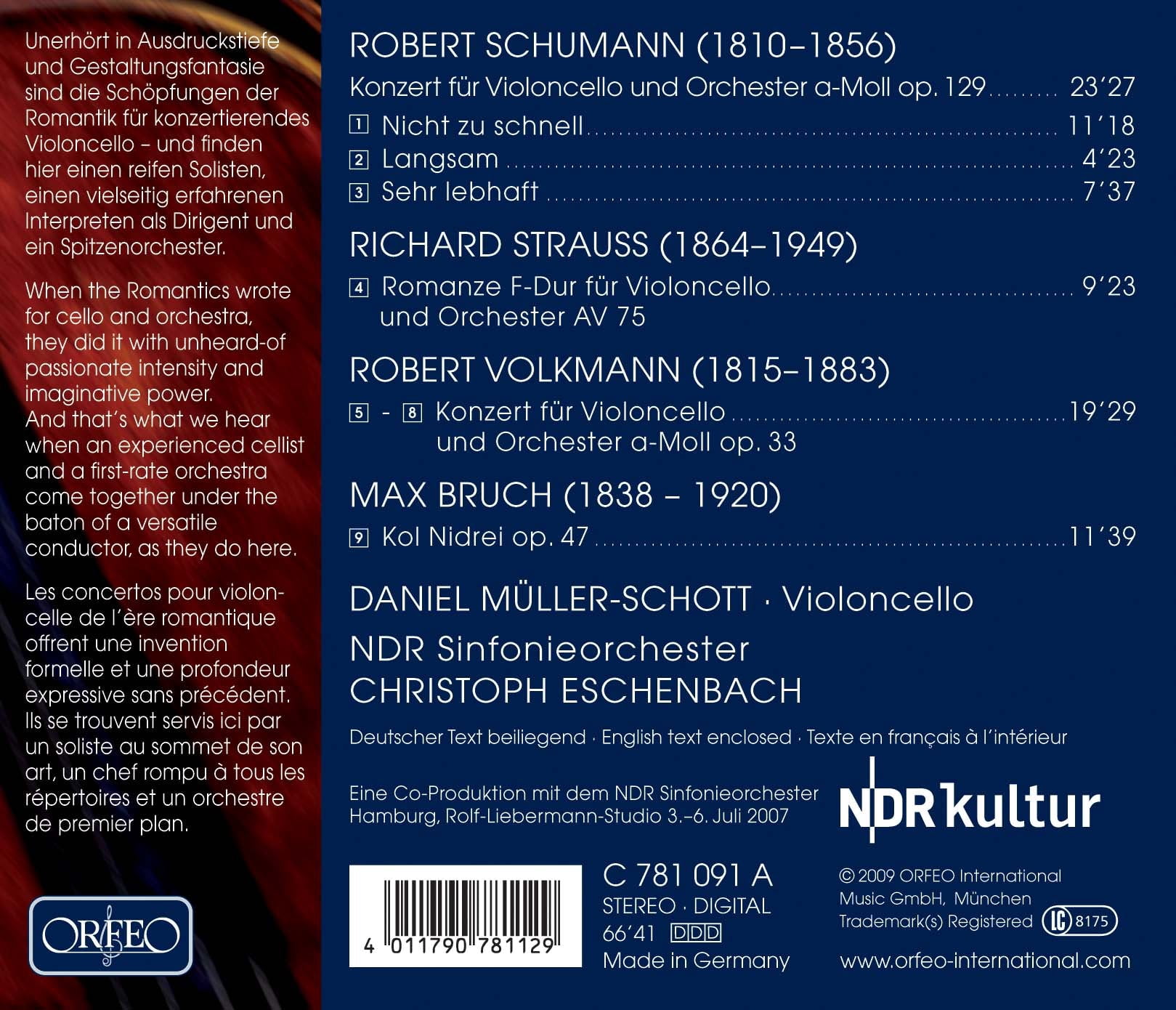 Daniel M Ller-Schott - Concerto for Cello & Orchestra in A minor Op 129 - Music & Performance - CD