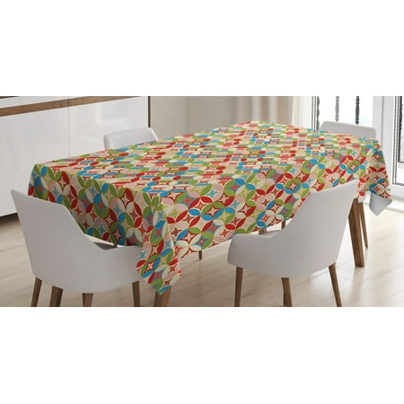 

Ambesonne Geometric Tablecloth Rectangular Table Cover Japanese Interlocking 60 x90 Multicolor