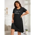 thumbnail image 3 of FEREMO Nightgowns for Women Plus Size Print Short Sleeve Sleepwear with Pockets, 3 of 5