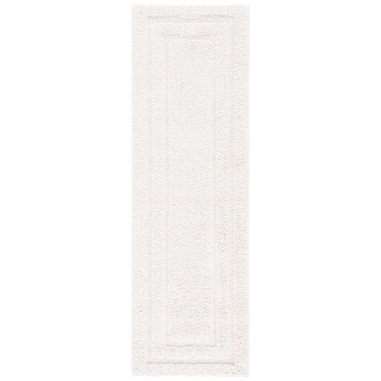 SAFAVIEH Florida Mason Bordered Shag Area Rug, Cream, 4' x 4' Round