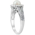 thumbnail image 3 of Pompeii Diamond Pearl Halo Ring 14K White Gold (G/H,I1), 3 of 4