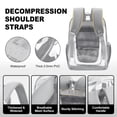 thumbnail image 5 of DAKIMOE Clear Backpack for School - 17 inch Large Heavy Duty Stadium Approved Clear Bookbag, See Through PVC Transparent Backpacks for Travel College Work, Grey, 5 of 8