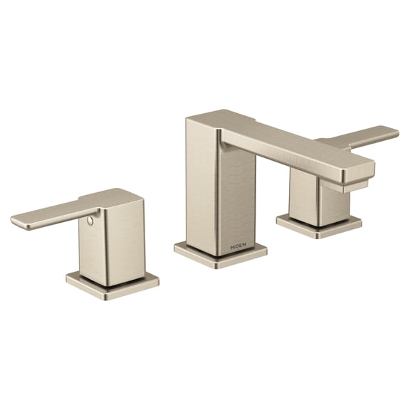 Moen TS6721BN 90 Degree Two-Handle Widespread Modern Bathroom Faucet, Valve Required, Brushed Nickel