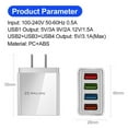 thumbnail image 6 of 4 Multi-Port Quick Charge 3.0 Fast Wall Charger USB Hub Power Adapter US Plug, 6 of 7