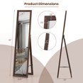 thumbnail image 3 of Gymax 61'' x 14.5'' Full Length Mirror w/ Stand Solid Wood Frame Full Body Mirror, 3 of 9